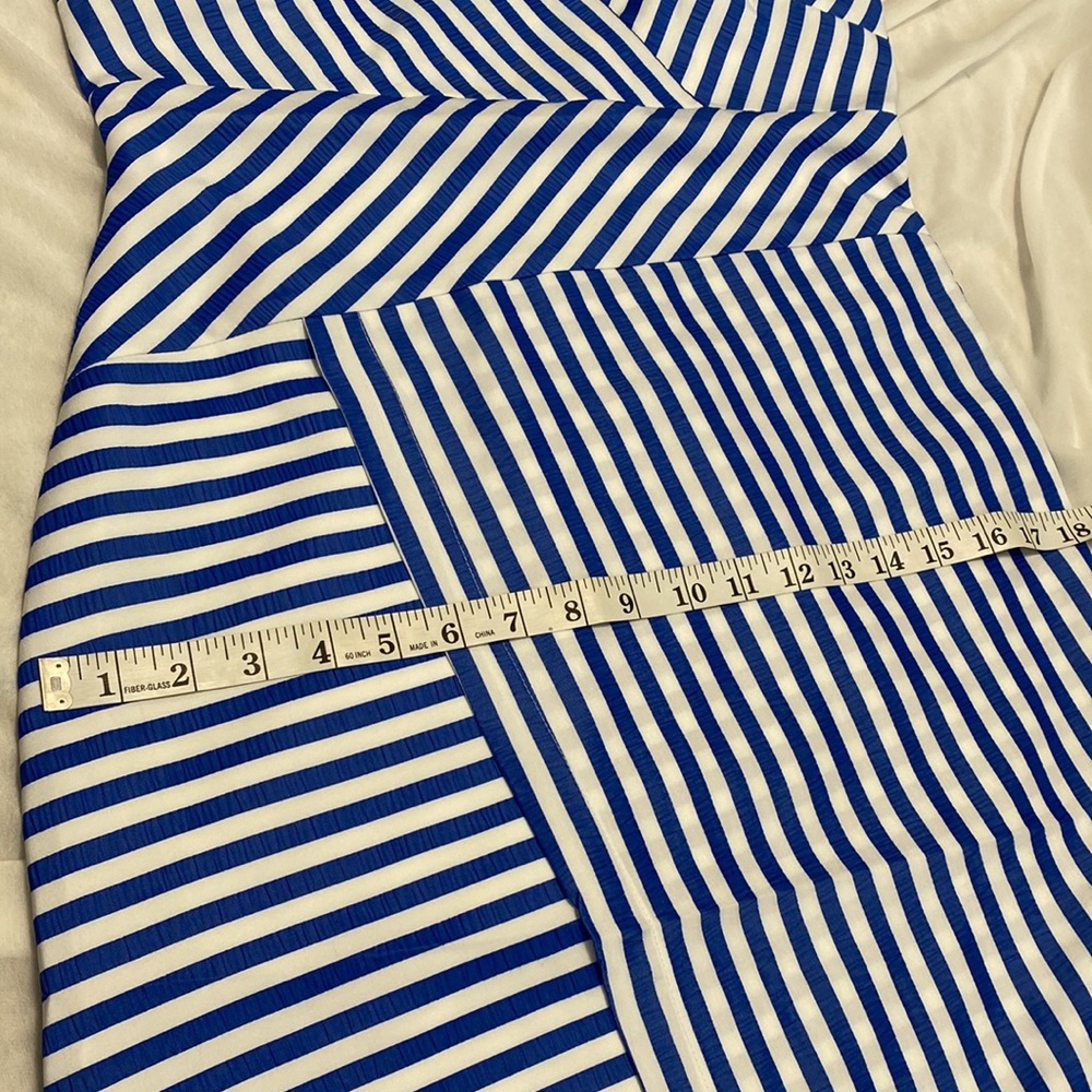 Patrizia luca milano dress blue white stripes sleeveless mid length Size M. New - Picture 9 of 15
